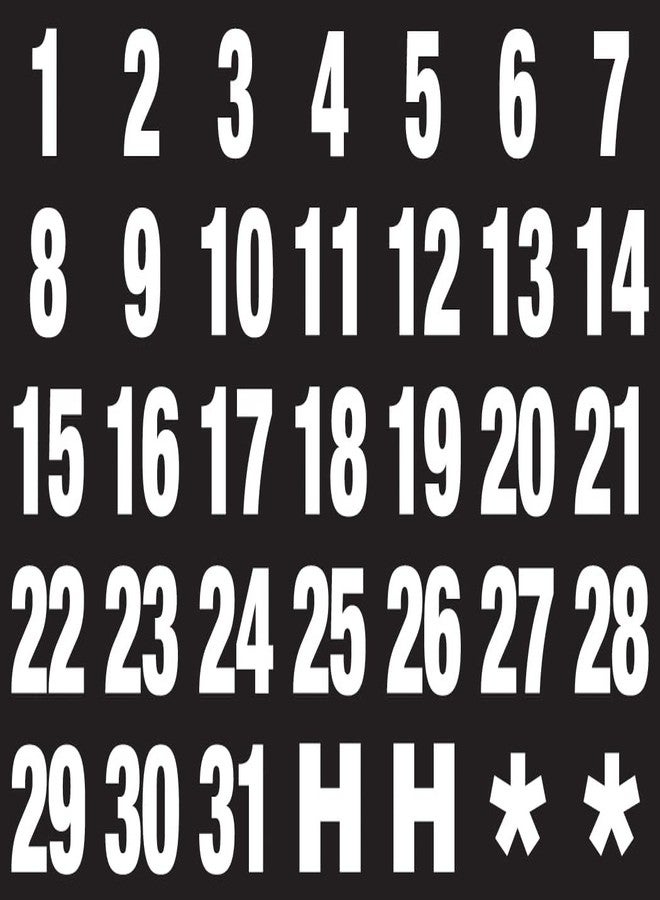 MV Magna Visual Magna Visual Calendar Dates 1" x 1" White on Black Magnets - Image 1