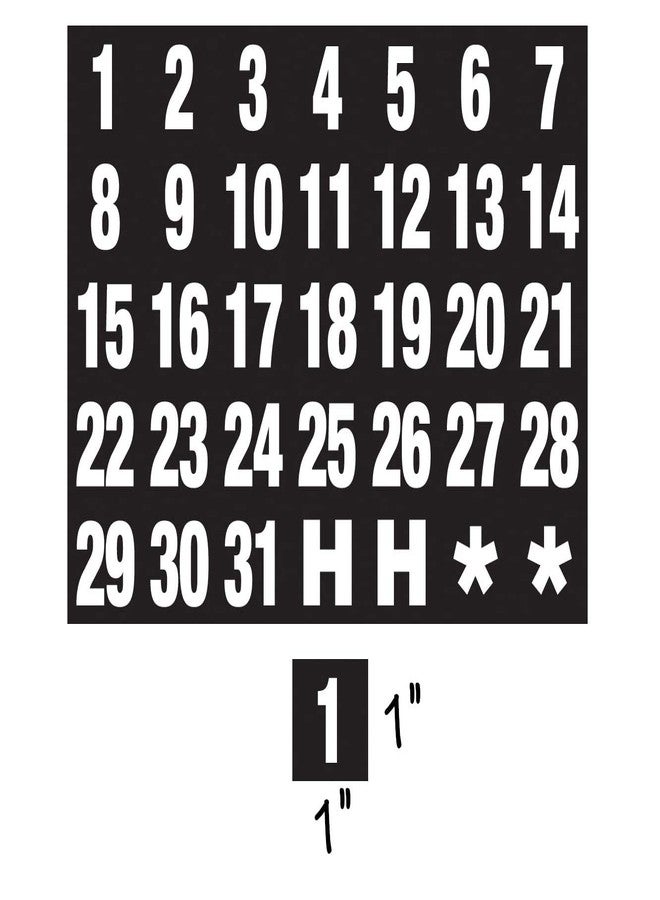 MV Magna Visual Magna Visual Calendar Dates 1" x 1" White on Black Magnets - Image 2