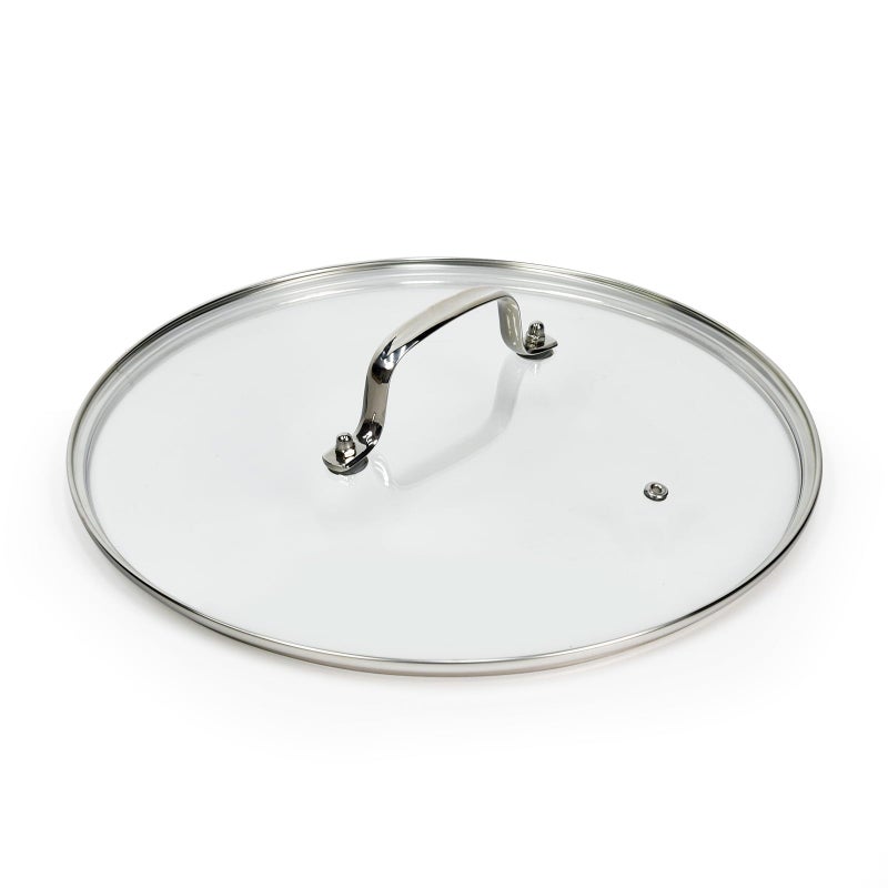 MOJIRE 11 IN Glass Lid with Stainless Steel Handle for Frying Pan, Tempered Replacement Cover Compatible for All Cookware for Skillets, Round Cast Iron Aluminium, Stainless Steel Pans & Pots 276mm-292mm - Image 1