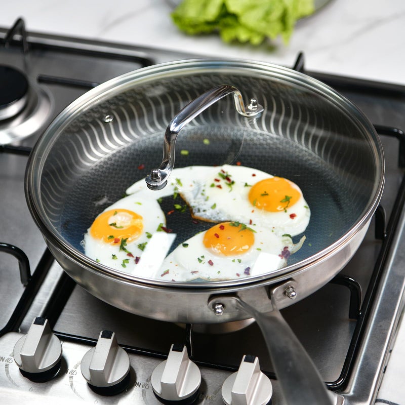 MOJIRE 11 IN Glass Lid with Stainless Steel Handle for Frying Pan, Tempered Replacement Cover Compatible for All Cookware for Skillets, Round Cast Iron Aluminium, Stainless Steel Pans & Pots 276mm-292mm - Image 4