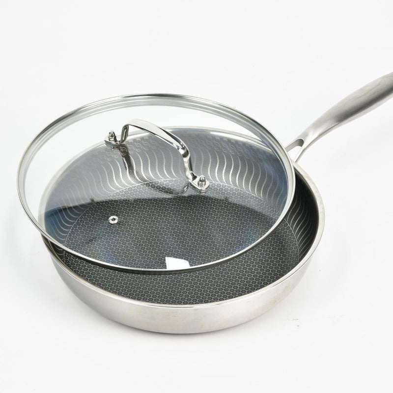 MOJIRE 11 IN Glass Lid with Stainless Steel Handle for Frying Pan, Tempered Replacement Cover Compatible for All Cookware for Skillets, Round Cast Iron Aluminium, Stainless Steel Pans & Pots 276mm-292mm - Image 2