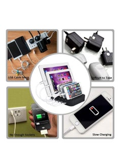 Generic Charging stand Charging Station 6 Ports USB Dock,Multi-Port Stand Desktop Organizer Multiple Devices Charger Compatible with for IPad/iPhone/Samsung/Tablet/Huawei and More  - Image 2