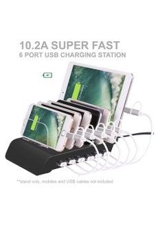 Generic Charging stand Charging Station 6 Ports USB Dock,Multi-Port Stand Desktop Organizer Multiple Devices Charger Compatible with for IPad/iPhone/Samsung/Tablet/Huawei and More  - Image 3