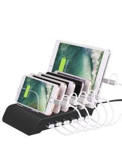 Generic Charging stand Charging Station 6 Ports USB Dock,Multi-Port Stand Desktop Organizer Multiple Devices Charger Compatible with for IPad/iPhone/Samsung/Tablet/Huawei and More  - Image 1