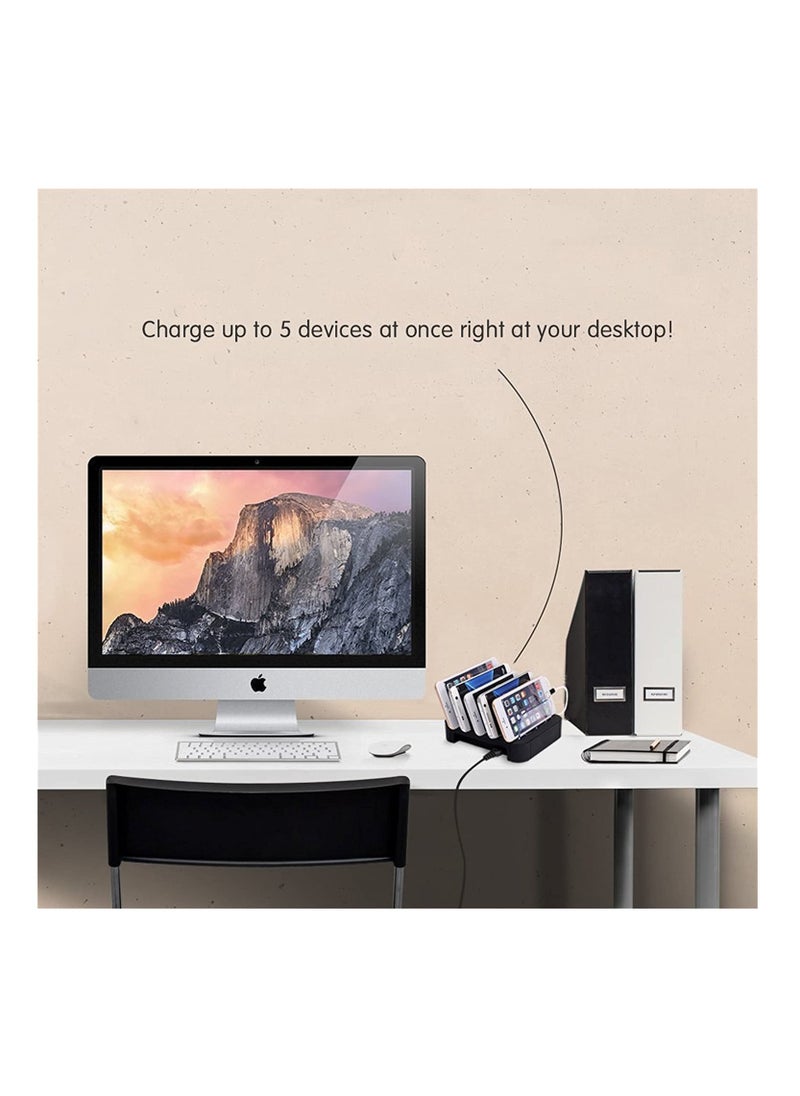 Charging stand Charging Station 6 Ports USB Dock,Multi-Port Stand Desktop Organizer Multiple Devices Charger Compatible with for IPad/iPhone/Samsung/Tablet/Huawei and More
