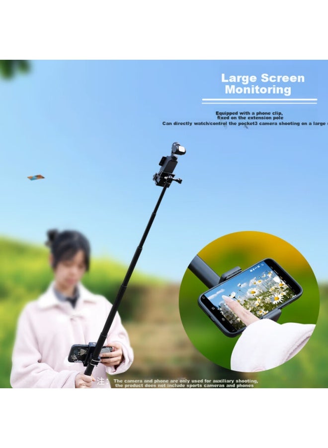 Odd Leaves Qiye Extension Pole Selfie Stick Tripod, 1.5 Meter Extended Pole Bracket, Suitable For Dji Pocket 3, Lingmou Camera Accessories, Pocket 3 Phone Clamp, Pocket 2 - Image 3