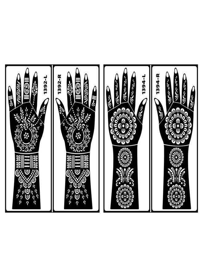 ORDERSHOCK Simple Traditional Stencil Mehndi Combo Templates For Creative Hands With Instant For Both Hand & Fingers - Image 1