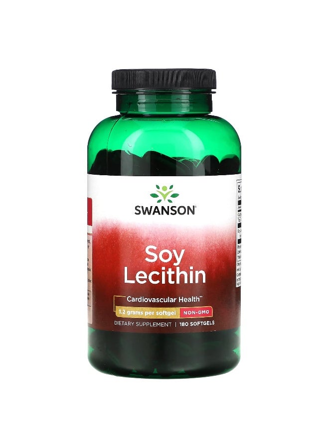 SWANSON سوانسون، ليثين الصويا، 1.2 جرام، 180 كبسولة لينة - Image 1