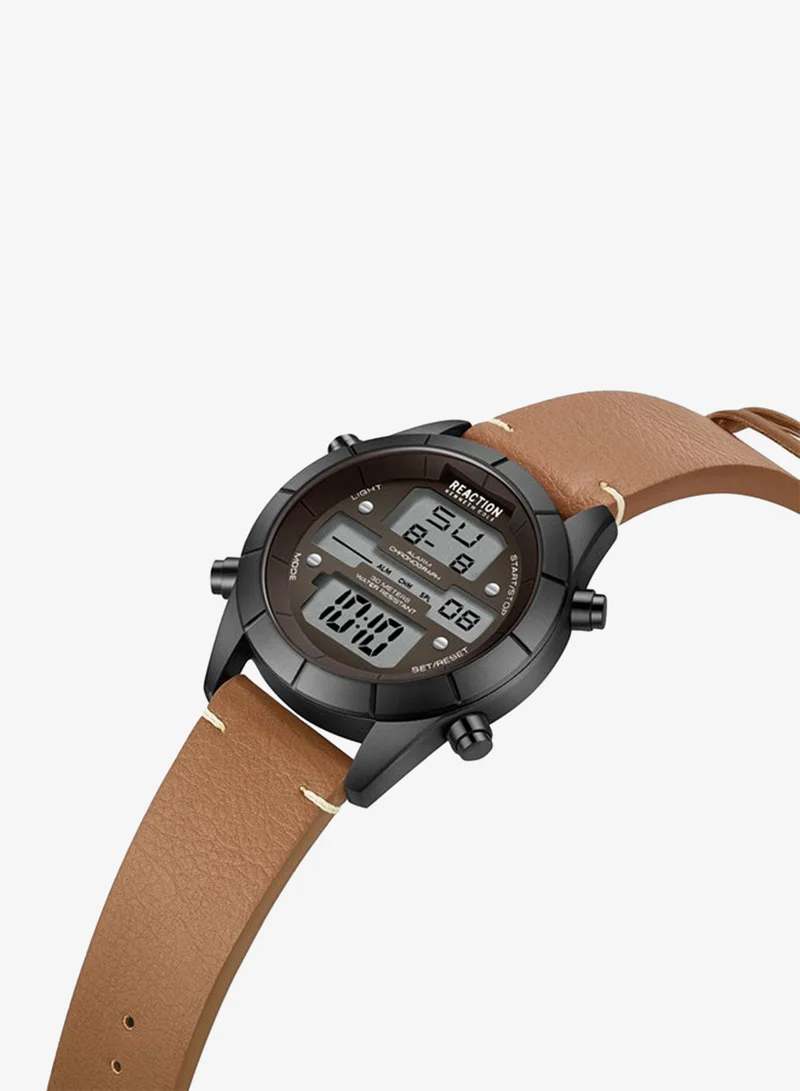 Kenneth Cole Reaction Kenneth Cole Reaction Digital Gents Watch With Brown Silicon Strap 44mm - KRWGD9005203