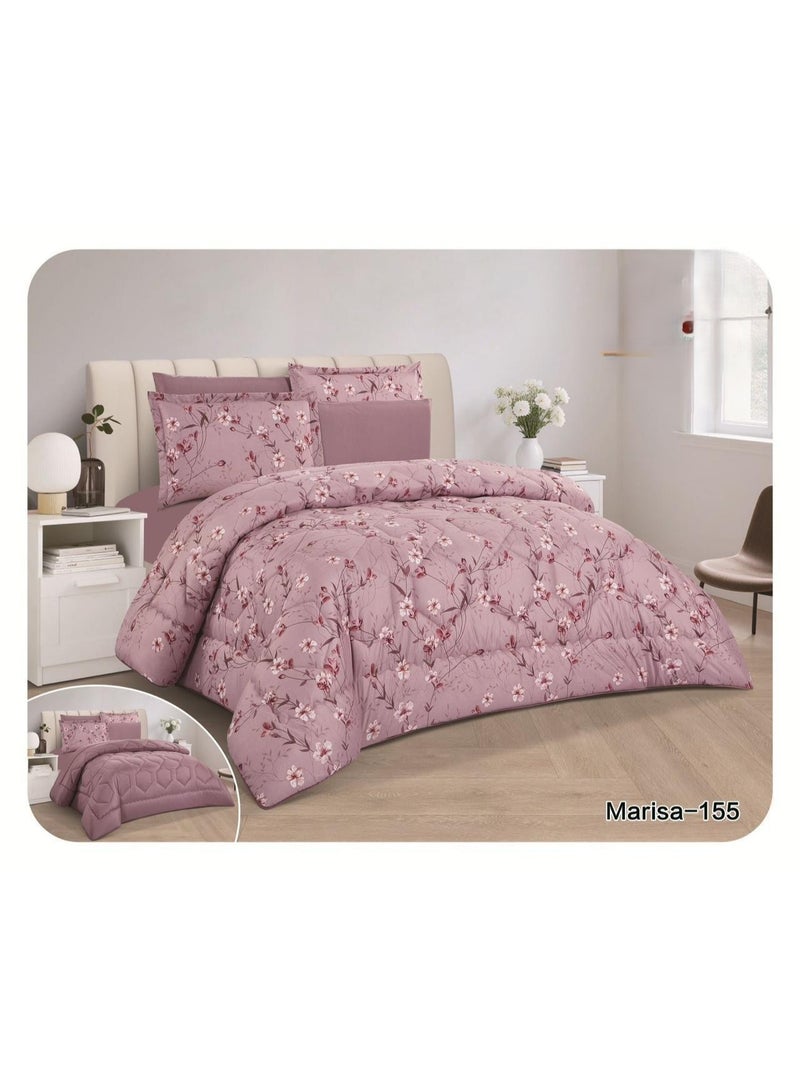 مون مفرش سرير نفرين ذو طابع وجهين  بتصميم مشجر صيفي حصري وجذاب مصنوعة من المايكروفايبر الصيفية، مقاس 230*250سم - Image 1