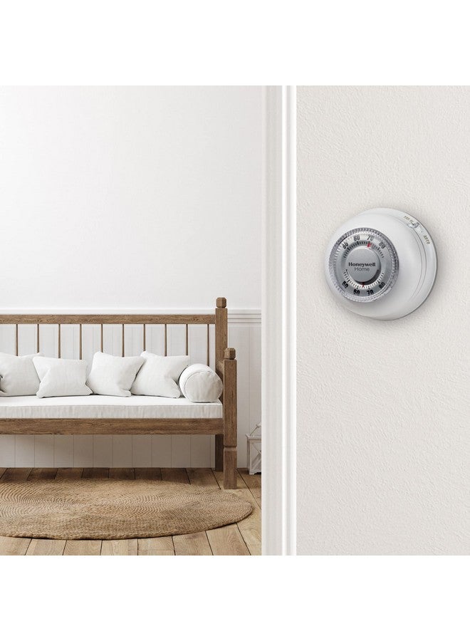 Honeywell Honeywell Home CT87N1001 The Round Non-Programmable Manual Thermostat, Large, White - Image 3