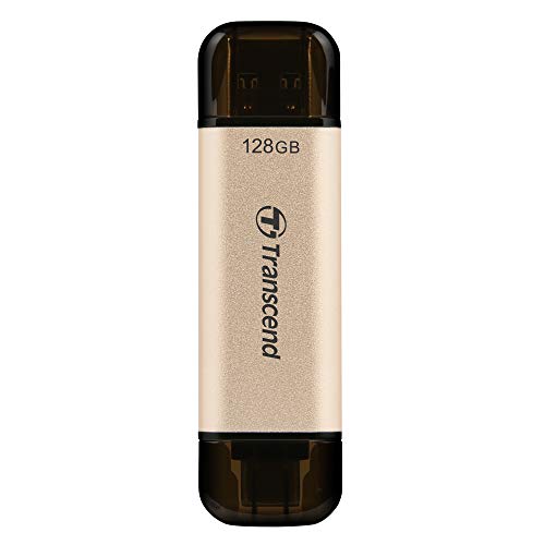 Transcend 128GB Dual USB C Flash Drive, Photo Stick for iPhone/iPad/Mac, Windows/Android/Tablet/PC/Smart TV/Gaming Console, Up to 420MB/s, USB 3.2 Thumb Drive, Memory Stick with 2-in-1 Type C &Type A - Image 1