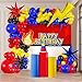 yeewaka Red yellow Blue black balloon garland kit 130pcs with Flash lightining fire Starburst mylar balloons for Cartoon birthday poke theme ball Party decorations - Image 3