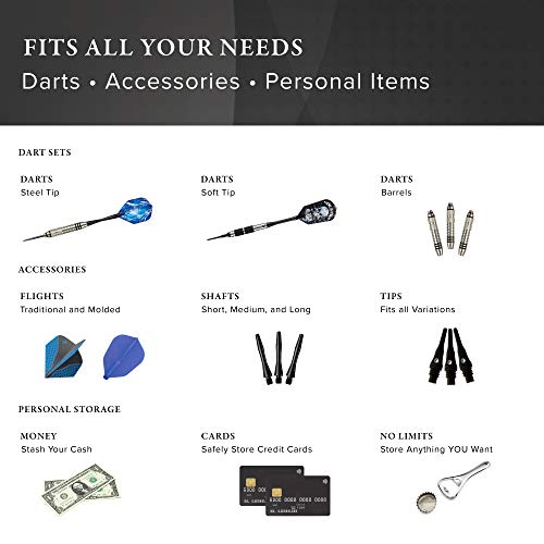 CASEMASTER Mini Pro Black Leather Dart Case - Image 3