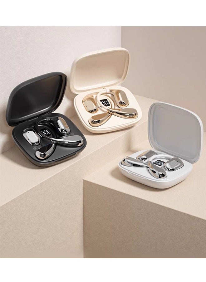 FUNCOT Wireless Earbuds Bluetooth 5.4 Open Ear Headphones, Wireless Earbuds Sport Over Earphones, LED Display Charging Case, Waterproof Design for Running Fitness, Compatible with iPhone & Android  - Image 2