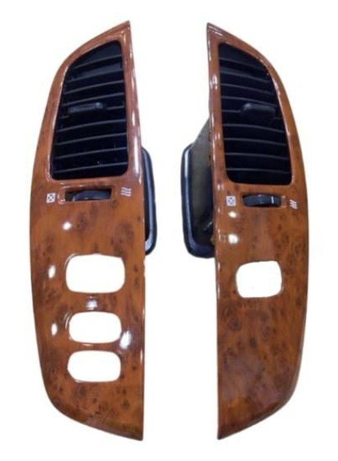 NEW MS Air Conditioner Decor Kit & Air Conditioner Blades with Base for Land Cruiser 2003 2004 2005 2006 2007 - Wood - Image 1