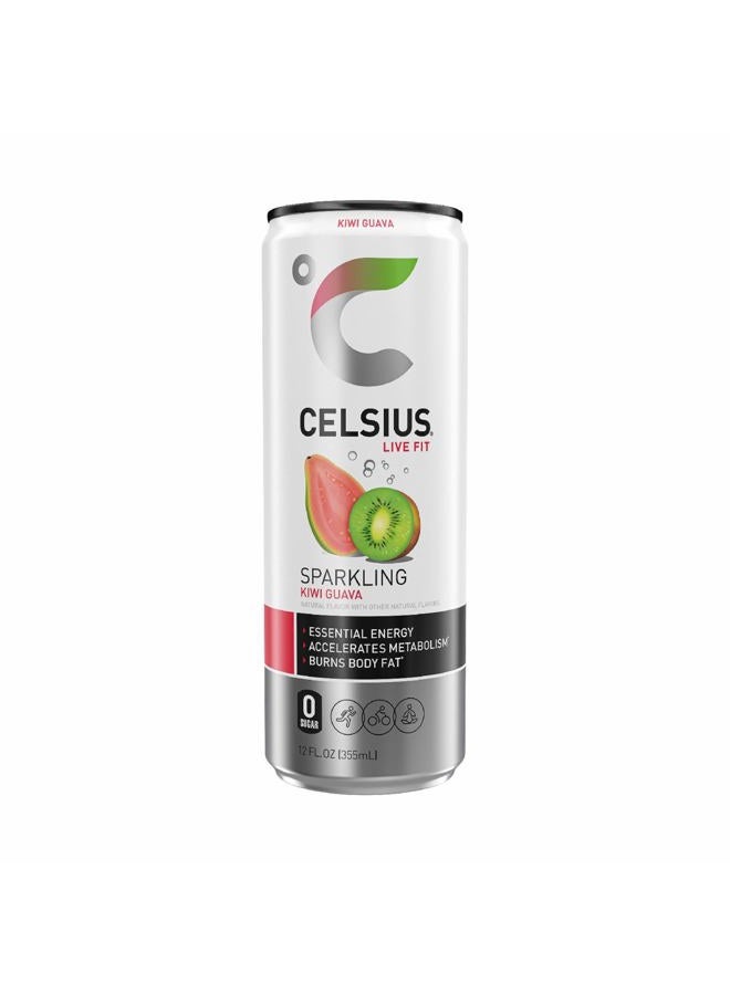 CELSIUS Sparkling Kiwi Guava, Functional Essential Energy Drink, 12 Fl Oz - Image 1
