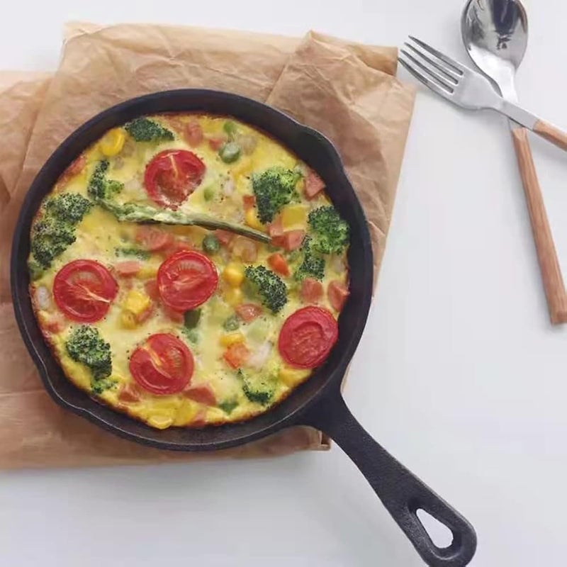 أن.سي مقلاة حديدية مملحة مسبقًا من NC Kitchen، مناسبة للاستخدام داخليًا وخارجيًا، للقلي والشواء مقلاة حديدية (16 سم) - Image 5