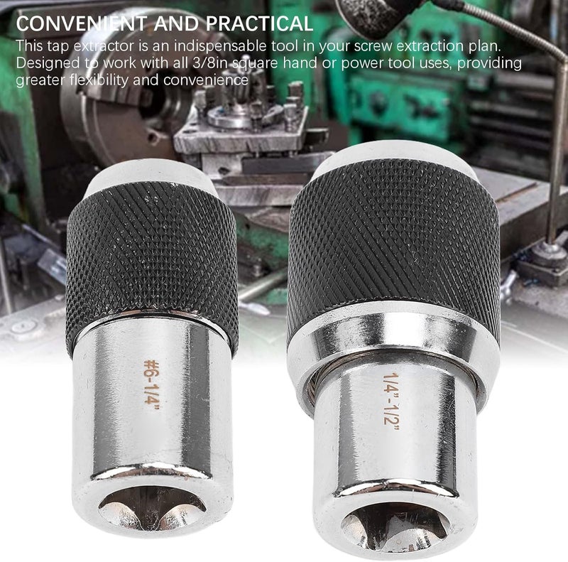 2Pcs Tap Sockets 3/8 Drive Adjustable Socket Set Adapter 6‑1/4in 1/4in‑1/2in for Reamers Screw Extractors with Square Drive Compatibility for Tapping and Threading - Image 2