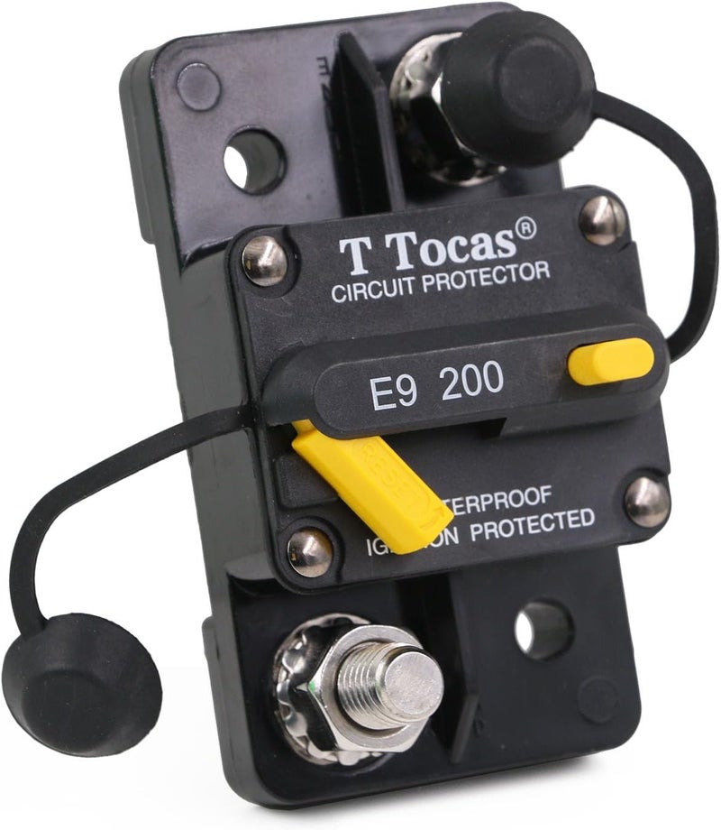 T Tocas 200 Amp Circuit Breaker with Manual Reset - Waterproof, Flush-Mount - Image 1