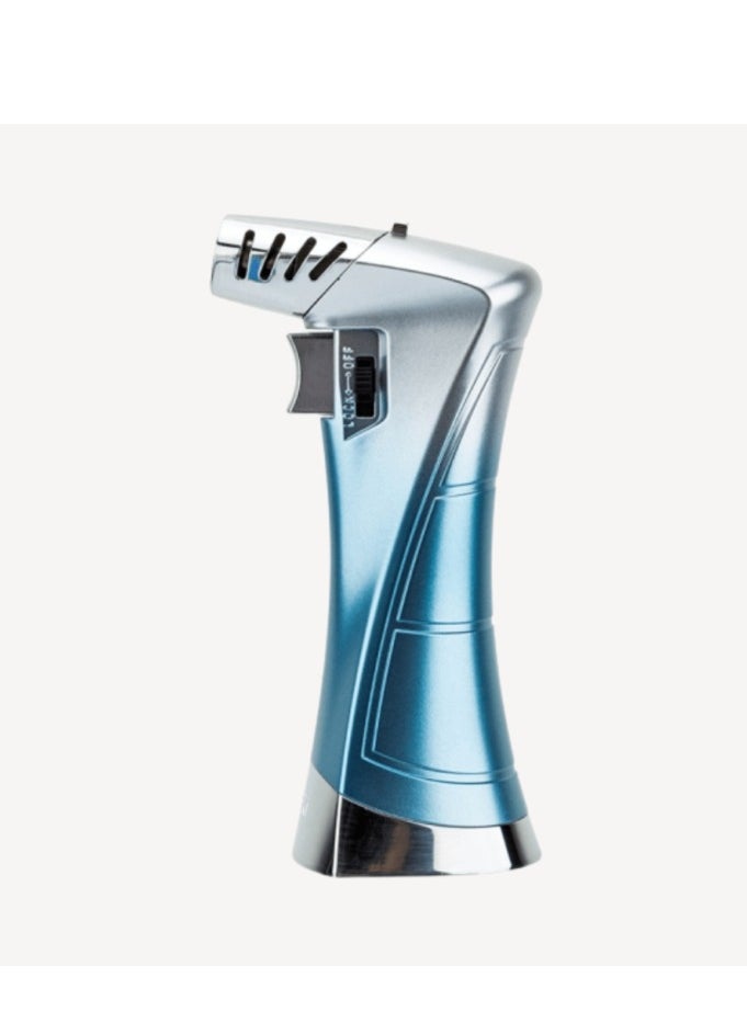 Lubinski Lubinski Metal Lighter single Jet Flame Torch Butane Gas Lighter  Refillable Use Gradient Blue  - Image 1
