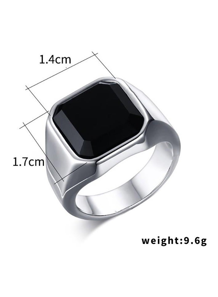 Fashion rings vintage silver and black rings for men and women - Image 2