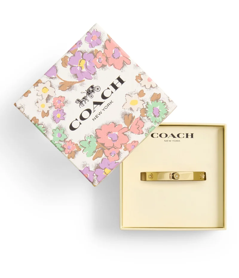 COACH Signature Tea Rose Bangle Boxed Bracelet