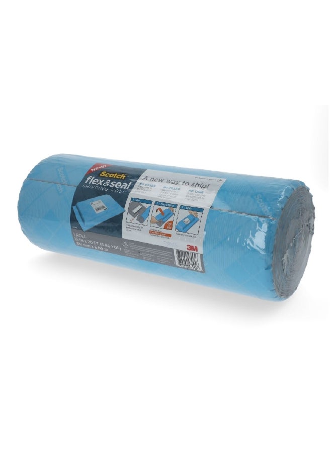 Scotch  - Flex and Seal Water Resistant Easy-to-Use Shipping Roll Blue 15 Inch x 20 ft - Image 1