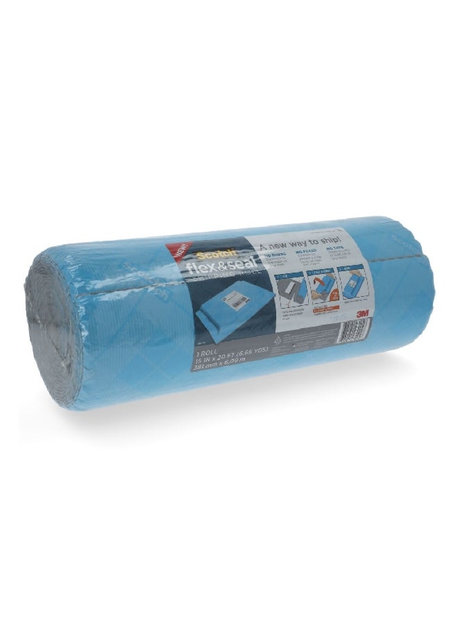 Scotch  - Flex and Seal Water Resistant Easy-to-Use Shipping Roll Blue 15 Inch x 20 ft - Image 1