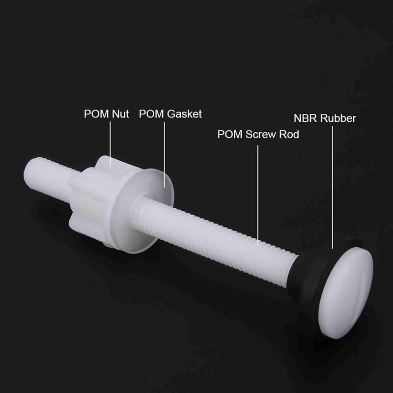 HAOHIZE Toilet Tank Plastic Bolts, 3 Pair Two piece Toilet Water Tank Screw Set Fixings Fitting Accessory Repairing Tools White Plastic Toilet Seat Screws Replacement - Image 3