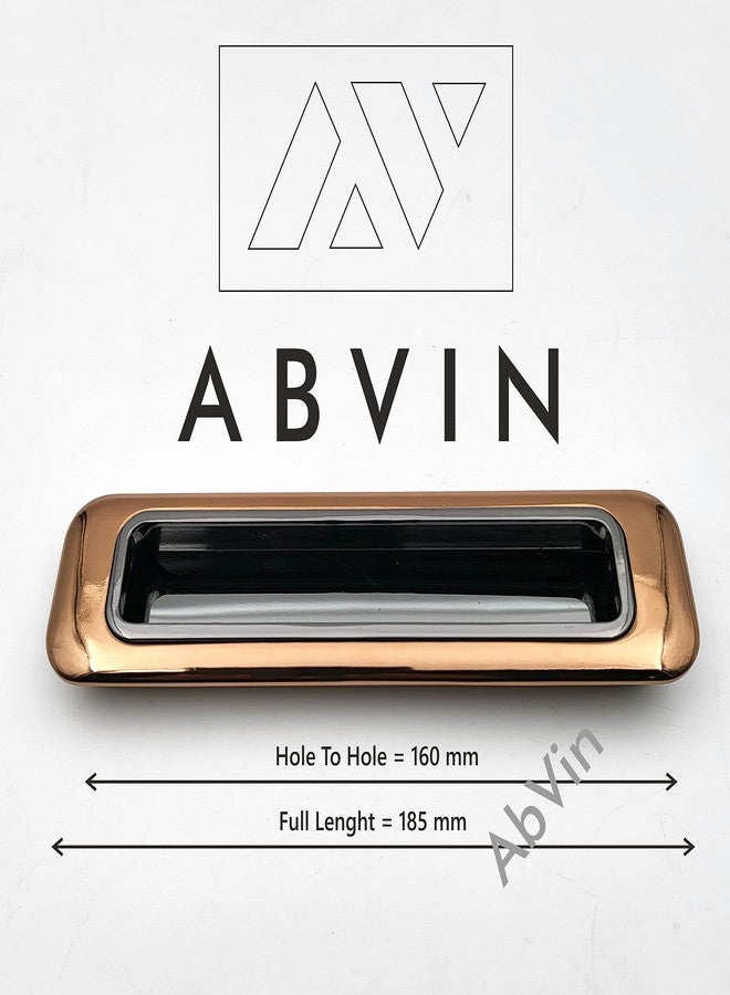 ABVIN مقبض باب منزلق رفيع مخفي من ABVIN للمنزل والمطبخ والمكتب | 7 بوصة | رمادي ذهبي وردي - Image 2