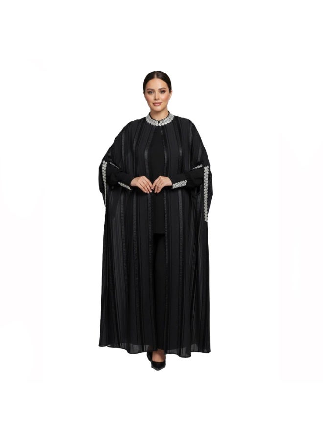 Smoky Egypt Solitaire Maxi Cape Abaya - Black - Image 1