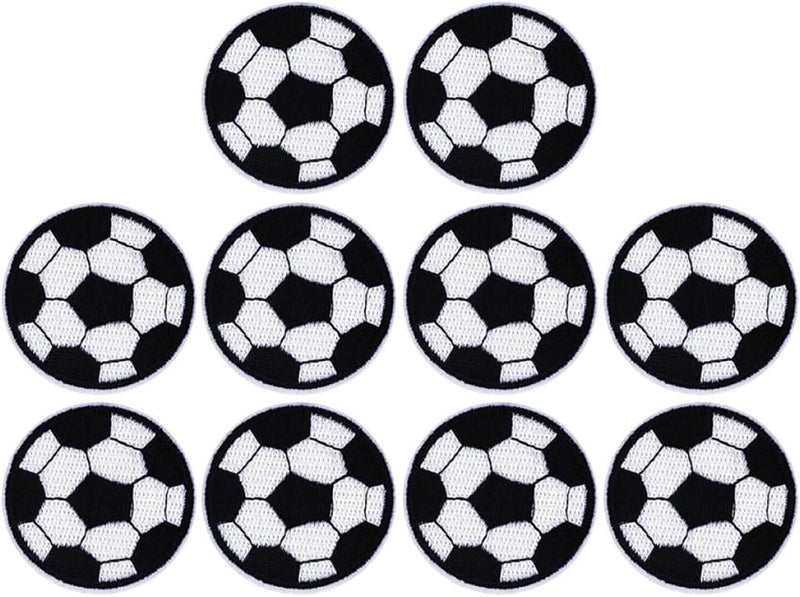 10pcs Football Embroidery Patches 5cm Iron-on Garment Appliques Soccer Ball Cloth Patches for Clothing Decoration Sportswear Accessories - Image 1