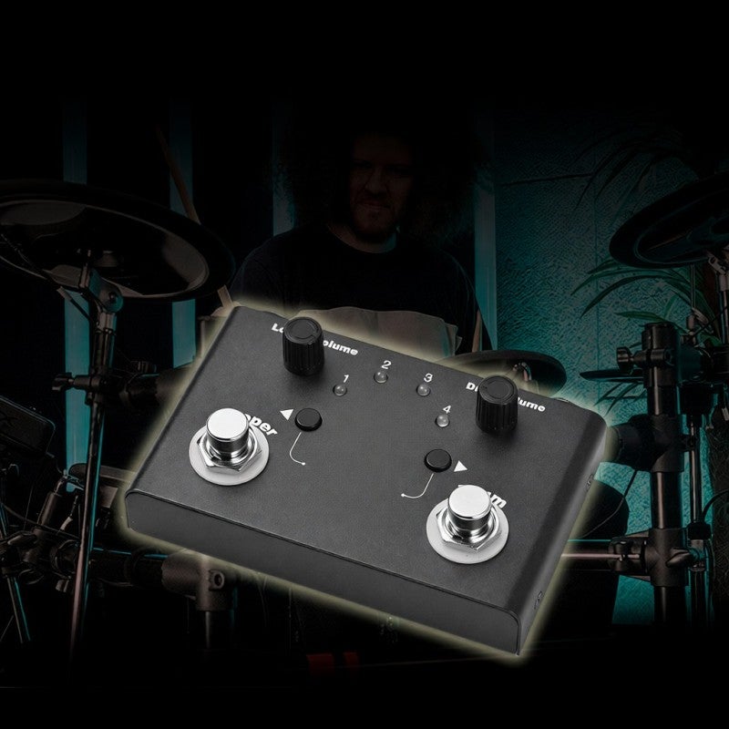 KOKKO Multifunctional Drum & Looper Effect Pedal Tuner BT Page-Turner Phrase Loop Recording Drum Machine Effect Compact Pedal Portable Musical Instrument Effect Pedal Digital Tuner - Image 3