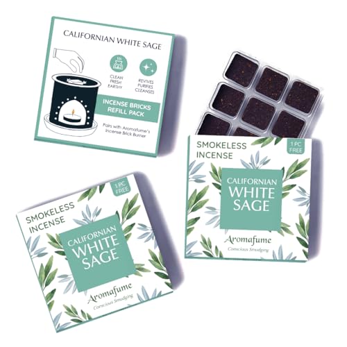 Aromafume Californian White Sage Smokeless Incense Bricks by Aromafume | 3 Trays x 9 Bricks | Refill Pack | Sage Incense for Positivity, Festive Gift | Sage Leave Extracts for Cleasing Home - Image 1
