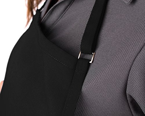 KNG Black 3 Pocket Adjustable Bib Apron for Men and Women - Pack of 2 - Image 4