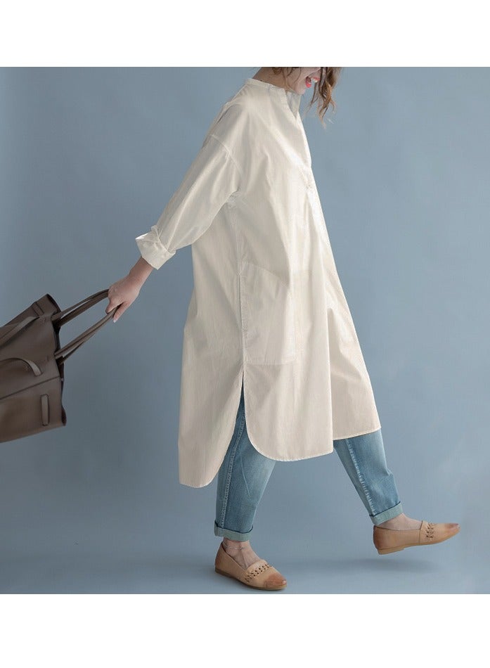 قميص النساء مع جيوب قميص قميص طويل الأكمام - Image 5