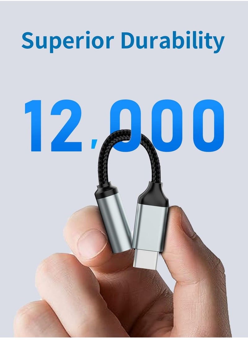 USB C to 3.5mm Audio Headphone Jack Adapter USB Type-c Male to 3.5mm Digital Audio Adapter Cable HiFi DAC Braided Cable Cord for Samsung Galaxy S22 S21 iPhone 15 14 13 iPad MacBook Pixel 5 6 XL - Image 4