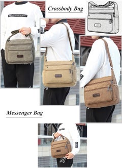 Qiccijoo Canvas Messenger Bag Shoulder Bag Crossbody Bag for Men or Women Carry Bag Sling Bag Travel Bag for Business Office School Satchel Bags Purse(Brown) - pzsku/ZC2A8AA0890E5A9905833Z/45/_/1732506490/5400e250-e1dc-4532-9d2a-e64348ad14f2