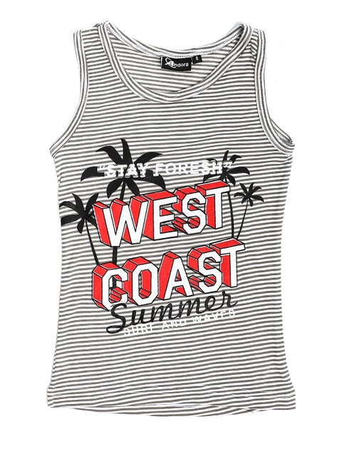 Boys Striped & Printed Tank Top