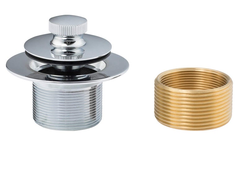 Artiwell Lift & Turn Tub Trim Set With Two-Hole Overflow Faceplate All Brass Bathtub Conversion Kit Assembly With 2-Hole Overflow Face Plate And Universal Fine/Coarse Thread (Chrome Plated) - Image 3