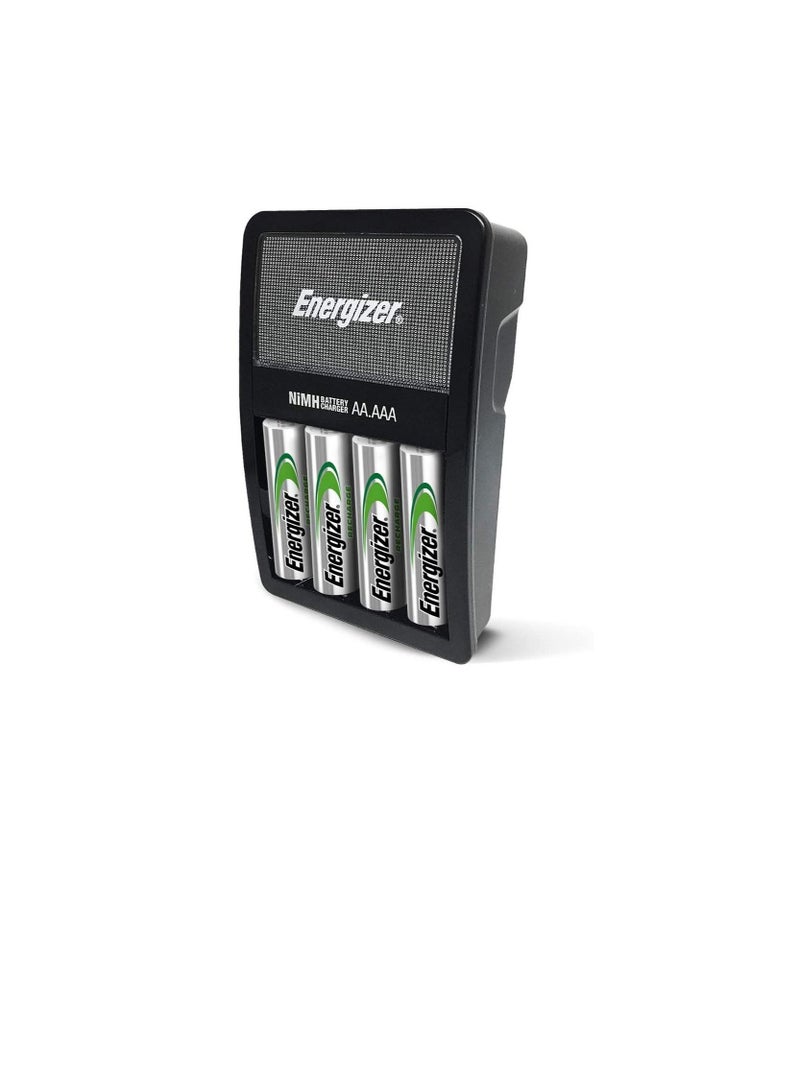 Energizer Rechargeable Aa And Aaa Battery Charger (Recharge Value) With 4 Aa Nimh Rechargeable Batteries, Black, 50608, Value Charger w/ 4-AA - Image 1