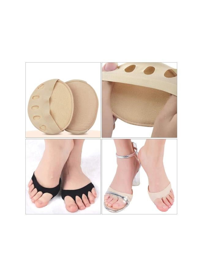 WYBOT Women Toe Pad Toe Topper Socks No Show Toe Toe Liner Covers Not Slip Forefoot Metatarsal Socks Foot Toe Cushions for Women Girls High Heels Flats Sandal 4 Pairs  - Image 5