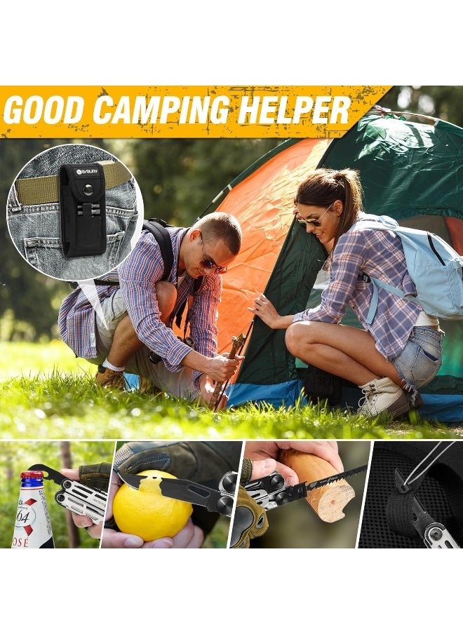 BIBURY Multitools, Multi Tool Foldable Pliers With Upgraded Scissors And Screwdriver Set, Stainless Steel Multitools - Pro, Ideal For Camping, Outdoor, Repairing - Gift For Dad Men - Black  - Image 3