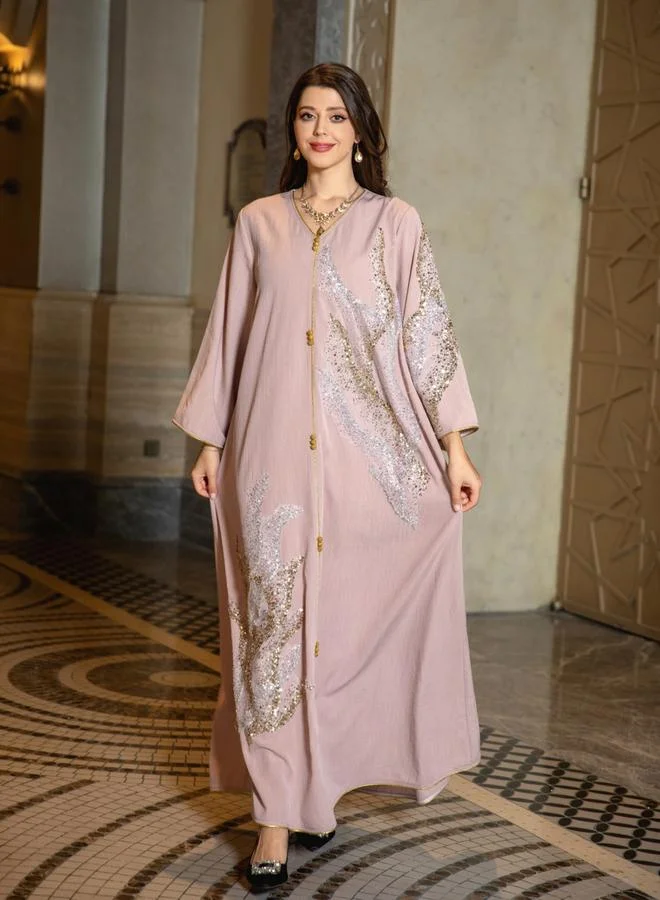 تايك تو جلابية مزينة بقصة واسعة