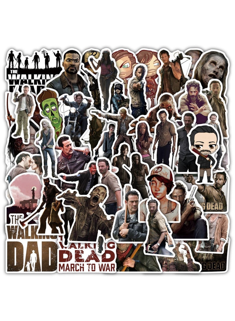50 قطعة من ملصقات الفينيل المقاومة للماء اللطيفة The Walking Dead
