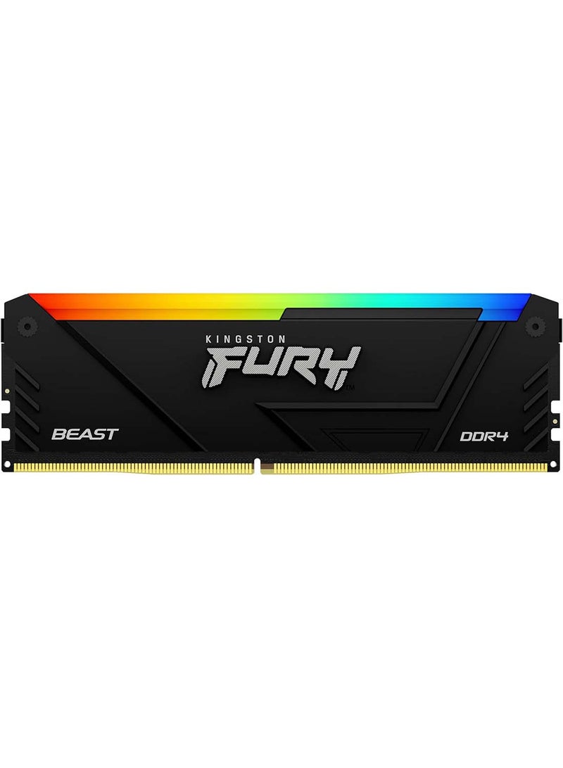 Kingston FURY Beast RGB 8GB DDR4-3200MHz CL16 DIMM, 1.35V, Intel XMP 2.0, 288-Pin, 1G x 64-Bit, 1Rx8, High Performance, Gaming Memory with Heatsink | KF432C16BB2A/8 - Image 1