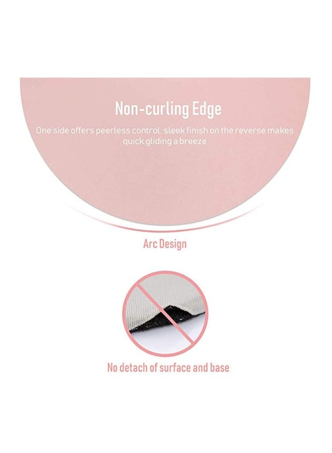 Round Mouse Pad, Environmental Ultra Thin Waterproof Non-Slip PU Leather Dual-Sided Mat, for Computers Home Office Nude Pink - Image 3