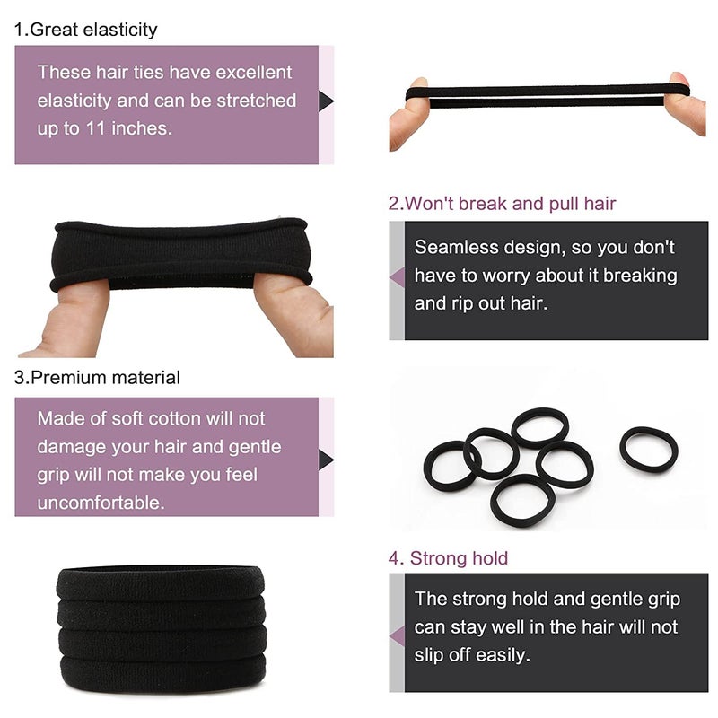 GITGRNTH Hair Band for Women & Girls - Rubber Band - Elastic Ponytail Hairband Ties Accessories Soft Cotton Stretchable Rubber Bands, Non-Slip For Medium, Thick & Thin Hair, Pain-Free (Multi-colored) (Cotton_10 Pic, Regular) - Image 3