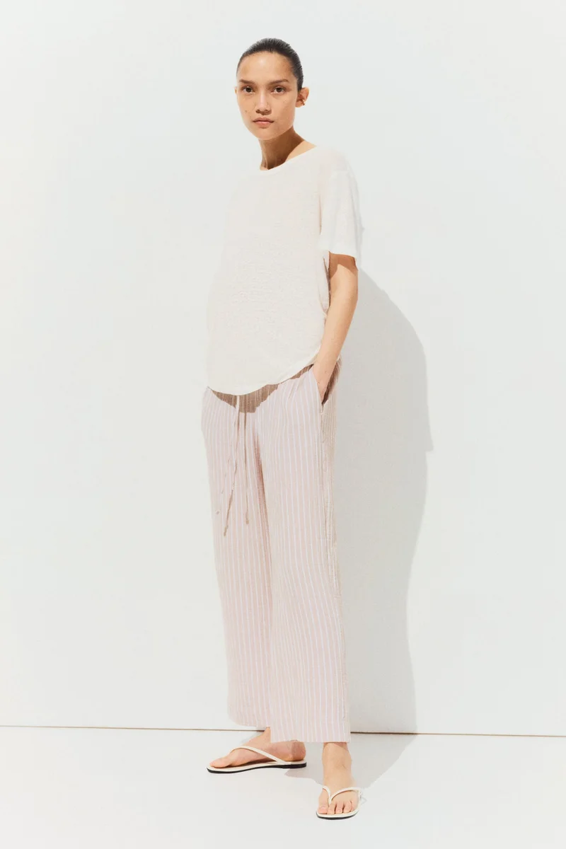 H&M MAMA Wide muslin trousers